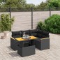 vidaXL Set de muebles de jardín 5 pzas y cojines ratán sintético negro vidaXL Set de muebles de jardín 5 pzas y cojines ratán sintético negro