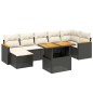 vidaXL Set de sofás de jardín 8 piezas y cojines ratán sintético negro vidaXL Set de sofás de jardín 8 piezas y cojines ratán sintético negro