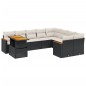 vidaXL Set de sofás de jardín 10 pzas cojines ratán sintético negro vidaXL Set de sofás de jardín 10 pzas cojines ratán sintético negro