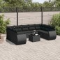 vidaXL Set de sofás de jardín 10 pzas cojines ratán sintético negro vidaXL Set de sofás de jardín 10 pzas cojines ratán sintético negro