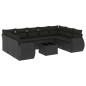 vidaXL Set de sofás de jardín 10 pzas cojines ratán sintético negro vidaXL Set de sofás de jardín 10 pzas cojines ratán sintético negro