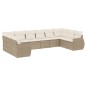 vidaXL Juego de sofás jardín con cojines beige 10 pzas ratán sintético vidaXL Juego de sofás jardín con cojines beige 10 pzas ratán sintético
