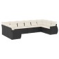 vidaXL Set de sofás de jardín 10 pzas cojines ratán sintético negro vidaXL Set de sofás de jardín 10 pzas cojines ratán sintético negro
