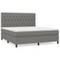 vidaXL Cama box spring con colchón tela gris oscuro 160x200 cm vidaXL Cama box spring con colchón tela gris oscuro 160x200 cm