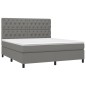 vidaXL Cama box spring con colchón tela gris oscuro 160x200 cm vidaXL Cama box spring con colchón tela gris oscuro 160x200 cm