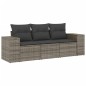 vidaXL Set de sofá de jardín 3 pzas y cojines ratán sintético gris vidaXL Set de sofá de jardín 3 pzas y cojines ratán sintético gris