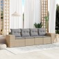 vidaXL Juego de sofás jardín con cojines 4 pzas ratán sintético beige vidaXL Juego de sofás jardín con cojines 4 pzas ratán sintético beige