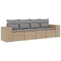 vidaXL Juego de sofás jardín con cojines 4 pzas ratán sintético beige vidaXL Juego de sofás jardín con cojines 4 pzas ratán sintético beige