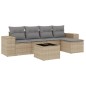 vidaXL Juego de sofás jardín con cojines 6 pzas ratán sintético beige vidaXL Juego de sofás jardín con cojines 6 pzas ratán sintético beige