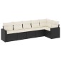 vidaXL Set de sofás de jardín 6 piezas y cojines ratán sintético negro vidaXL Set de sofás de jardín 6 piezas y cojines ratán sintético negro