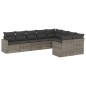 vidaXL Set de muebles de jardín 9 pzas y cojines ratán sintético gris vidaXL Set de muebles de jardín 9 pzas y cojines ratán sintético gris