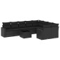 vidaXL Set de sofás de jardín 10 pzas cojines ratán sintético negro vidaXL Set de sofás de jardín 10 pzas cojines ratán sintético negro