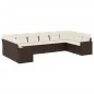 vidaXL Set de sofás de jardín 10 pzas y cojines ratán sintético marrón vidaXL Set de sofás de jardín 10 pzas y cojines ratán sintético marrón
