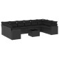 vidaXL Set de sofás de jardín 11 pzas y cojines ratán sintético negro vidaXL Set de sofás de jardín 11 pzas y cojines ratán sintético negro