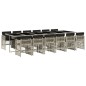 vidaXL Set comedor jardín y cojines 13 pzas ratán sintético gris claro vidaXL Set comedor jardín y cojines 13 pzas ratán sintético gris claro