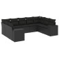 vidaXL Set de sofás de jardín 8 piezas y cojines ratán sintético negro vidaXL Set de sofás de jardín 8 piezas y cojines ratán sintético negro