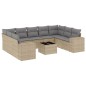 vidaXL Juego de sofás jardín con cojines beige 10 pzas ratán sintético vidaXL Juego de sofás jardín con cojines beige 10 pzas ratán sintético