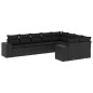 vidaXL Set de sofás de jardín 8 piezas y cojines ratán sintético negro vidaXL Set de sofás de jardín 8 piezas y cojines ratán sintético negro