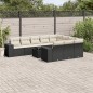 vidaXL Set de sofás de jardín 11 pzas y cojines ratán sintético negro vidaXL Set de sofás de jardín 11 pzas y cojines ratán sintético negro