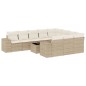vidaXL Set de sofás de jardín 11pzas con cojines ratán sintético beige vidaXL Set de sofás de jardín 11pzas con cojines ratán sintético beige