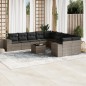 vidaXL Set de sofás de jardín 11 pzas y cojines ratán sintético gris vidaXL Set de sofás de jardín 11 pzas y cojines ratán sintético gris