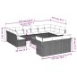 vidaXL Set de sofás de jardín 14 pzas con cojines ratán sintético gris vidaXL Set de sofás de jardín 14 pzas con cojines ratán sintético gris