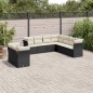 vidaXL Set de sofás de jardín 8 piezas y cojines ratán sintético negro vidaXL Set de sofás de jardín 8 piezas y cojines ratán sintético negro