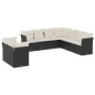 vidaXL Set de sofás de jardín 8 piezas y cojines ratán sintético negro vidaXL Set de sofás de jardín 8 piezas y cojines ratán sintético negro