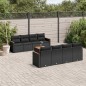vidaXL Set de sofás de jardín 8 piezas y cojines ratán sintético negro vidaXL Set de sofás de jardín 8 piezas y cojines ratán sintético negro
