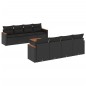 vidaXL Set de sofás de jardín 8 piezas y cojines ratán sintético negro vidaXL Set de sofás de jardín 8 piezas y cojines ratán sintético negro