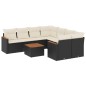 vidaXL Set de sofás de jardín 8 piezas y cojines ratán sintético negro vidaXL Set de sofás de jardín 8 piezas y cojines ratán sintético negro