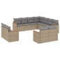 vidaXL Set de sofás de jardín 11pzas con cojines ratán sintético beige vidaXL Set de sofás de jardín 11pzas con cojines ratán sintético beige