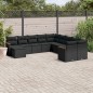 vidaXL Set de sofás de jardín 11 pzas y cojines ratán sintético negro