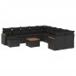 vidaXL Set de sofás de jardín 12 piezas cojines ratán sintético negro vidaXL Set de sofás de jardín 12 piezas cojines ratán sintético negro