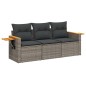 vidaXL Set de sofá de jardín 3 pzas y cojines ratán sintético gris vidaXL Set de sofá de jardín 3 pzas y cojines ratán sintético gris