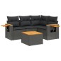 vidaXL Set de muebles de jardín 5 pzas y cojines ratán sintético negro vidaXL Set de muebles de jardín 5 pzas y cojines ratán sintético negro