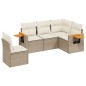 vidaXL Juego de sofás jardín con cojines 5 pzas ratán sintético beige