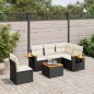 vidaXL Set de sofás de jardín 6 piezas y cojines ratán sintético negro vidaXL Set de sofás de jardín 6 piezas y cojines ratán sintético negro