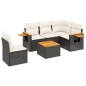 vidaXL Set de sofás de jardín 6 piezas y cojines ratán sintético negro vidaXL Set de sofás de jardín 6 piezas y cojines ratán sintético negro