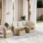 vidaXL Juego de sofás jardín con cojines 6 pzas ratán sintético beige vidaXL Juego de sofás jardín con cojines 6 pzas ratán sintético beige