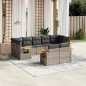 vidaXL Set de muebles de jardín 9 pzas y cojines ratán sintético gris vidaXL Set de muebles de jardín 9 pzas y cojines ratán sintético gris