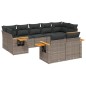 vidaXL Set de muebles de jardín 9 pzas y cojines ratán sintético gris vidaXL Set de muebles de jardín 9 pzas y cojines ratán sintético gris