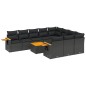 vidaXL Set de sofás de jardín 11 pzas y cojines ratán sintético negro vidaXL Set de sofás de jardín 11 pzas y cojines ratán sintético negro