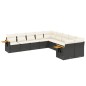 vidaXL Set de sofás de jardín 10 pzas cojines ratán sintético negro vidaXL Set de sofás de jardín 10 pzas cojines ratán sintético negro