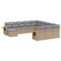 vidaXL Set de sofás de jardín 11pzas con cojines ratán sintético beige vidaXL Set de sofás de jardín 11pzas con cojines ratán sintético beige