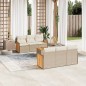 vidaXL Set sofás de jardín 7 piezas y cojines ratán sintético beige vidaXL Set sofás de jardín 7 piezas y cojines ratán sintético beige