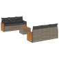 vidaXL Set de sofás de jardín 7 piezas con cojines ratán PE gris vidaXL Set de sofás de jardín 7 piezas con cojines ratán PE gris
