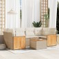 vidaXL Set sofás de jardín 7 piezas y cojines ratán sintético beige vidaXL Set sofás de jardín 7 piezas y cojines ratán sintético beige