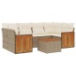 vidaXL Set sofás de jardín 7 piezas y cojines ratán sintético beige vidaXL Set sofás de jardín 7 piezas y cojines ratán sintético beige