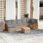 vidaXL Juego de sofás de jardín con cojines beige 8 pzas ratán PE